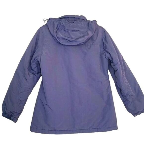 Land’s End Insulated Winter Coat With Hood Navy Blue Nylon/Polyester, Size Small - Picture 4 of 8